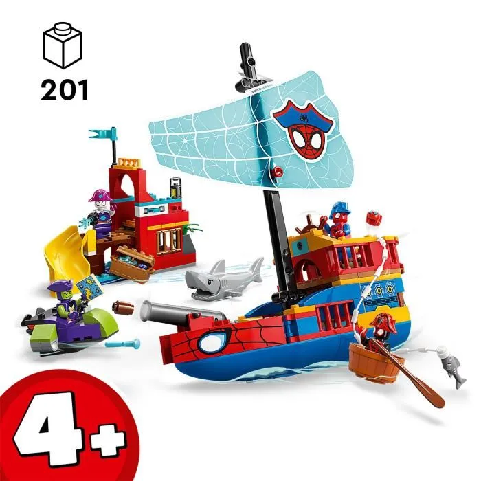 LEGO Marvel 11208 Le Bateau Pirate de l'Équipe Spidey et ses Amis Extraordinaires - Jeu de Construction pour Enfants dès 4 Ans