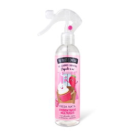 The Fruit Company Spray Ambiance à la Fraise Crème, 250 ml, Assainissant Absorbe-Odeurs pour Textiles, Cuisine, Salle de Bain - Parfum Fruité et Gourmand