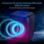 MEDION Enceinte de fête Bluetooth portable 50W RMS - Anneau LED multicolore, Micro inclus, 15h autonomie, IPX4, TWS, Karaoké