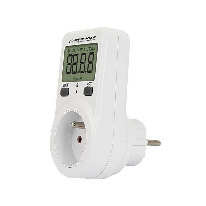Esperanza Prise avec moniteur de consommation électrique ELA102 Blanc 3680 W Esperanza Prise avec moniteur de consommation électrique ELA102 Blanc 3680 W