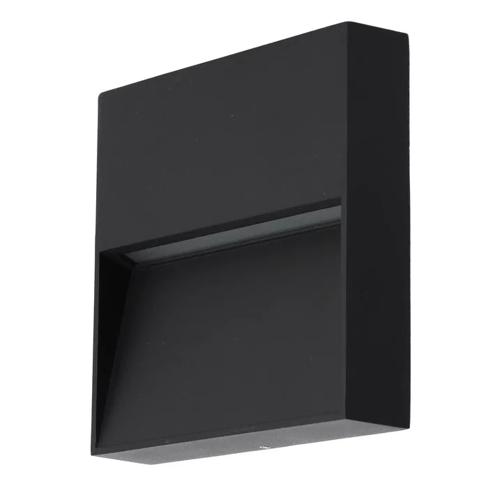 Amazon Basics Aplique LED pour Extérieur 7W IP54 Rectangulaire Blanc Chaud 2700K Lampe Murale à LED Aluminium Noir