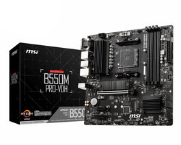 MSI B550M PRO-VDH, Carte mère AMD AM4, DDR4, SATA III, RAID 0/1/10, Gigabit Ethernet (Realtek 8111HN), Support Ryzen 3000