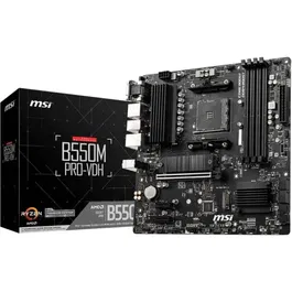 MSI B550M PRO-VDH, Carte mère AMD AM4, DDR4, SATA III, RAID 0/1/10, Gigabit Ethernet (Realtek 8111HN), Support Ryzen 3000