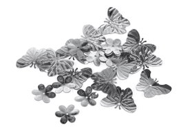 Innspiro Paillettes argentées papillons et fleurs 5mm, 10mm, 20mm