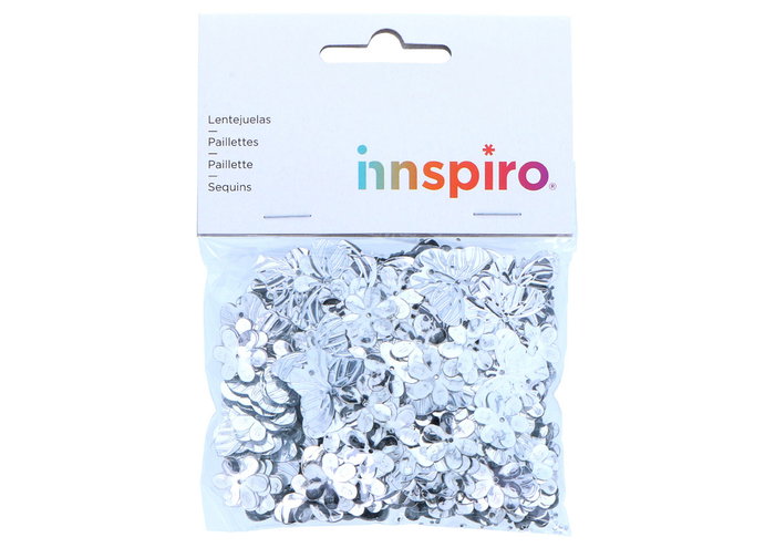 Innspiro Paillettes argentées papillons et fleurs 5mm, 10mm, 20mm