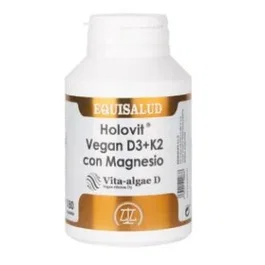 Equisalud Holovit Vegan D3+K2 Avec Magnésium 180 Gélules Complément Alimentaire Vitamines K2 Magnésium