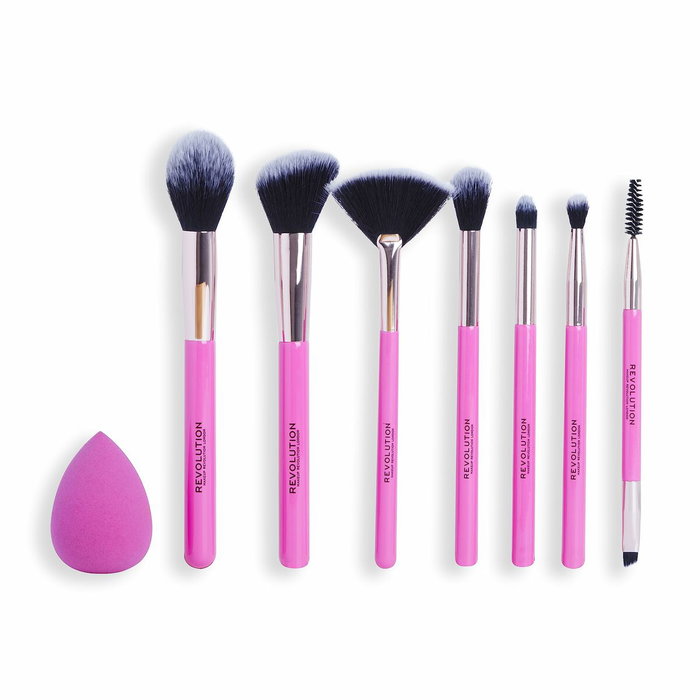 Revolution Make Up The Brush Edit Gift Lote 8 pièces Rose