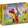 Lego 31145 Creator 3en1 Le Dragon Rouge Jouet de Construction avec 3 Modèles : Dragon Rouge, Poisson et Phénix