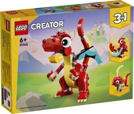 Lego 31145 Creator 3en1 Le Dragon Rouge Jouet de Construction avec 3 Modèles : Dragon Rouge, Poisson et Phénix