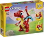 Lego 31145 Creator 3en1 Le Dragon Rouge Jouet de Construction avec 3 Modèles : Dragon Rouge, Poisson et Phénix