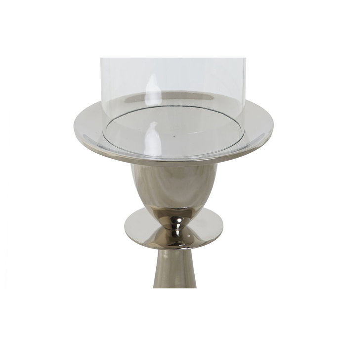 DKD Home Decor Bougeoir Argenté Aluminium et Verre