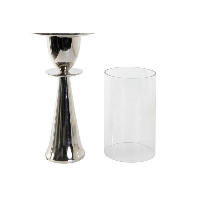 DKD Home Decor Bougeoir Argenté Aluminium et Verre