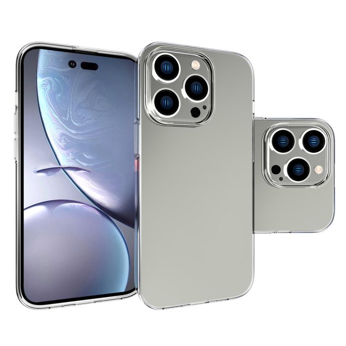 eSTUFF Coque transparente TPU pour iPhone 14 Pro - Compatible avec la charge sans fil QI - Protection complète, mince et légère