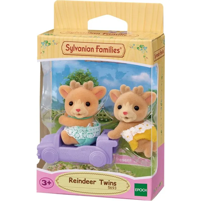 Sylvanian Families 5693 Les jumeaux Renne - Coffret de 2 figurines bébé avec locomotive - Jeu d'imagination Sylvanian Families 5693 Les jumeaux Renne - Coffret de 2 figurines bébé avec locomotive - Jeu d'imagination