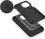 eSTUFF Coque silicone iPhone 14 INFINITE RIGA - Noir - 93% matière recyclée - Protection chute 1.2 m - Doublure microfibre