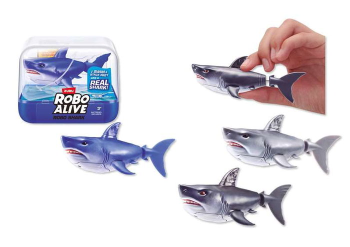 Robo Alive Figurine Requin qui nage dans différentes directions 7x9x9 cm