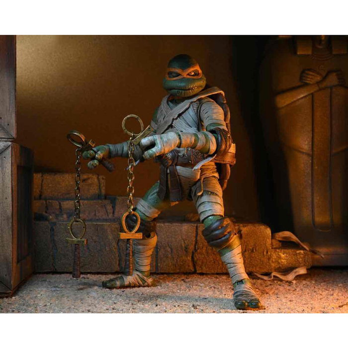 NECA Teenage Mutant Ninja Turtles - Figure Ultimate Michelangelo as the Mummy 18cm - Figurine articulée avec accessoires