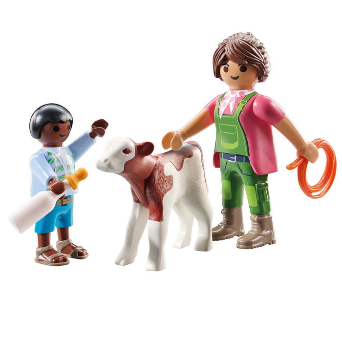PLAYMOBIL Fermière avec Veau Duo Pack 71803