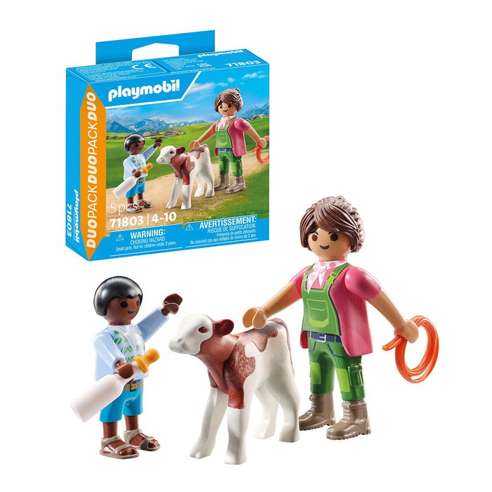 PLAYMOBIL Fermière avec Veau Duo Pack 71803