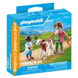 PLAYMOBIL Fermière avec Veau Duo Pack 71803