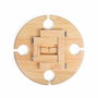 Livoo Plateau apéritif MES150 Beige Ronde en bois d'hévéa avec pieds pliables