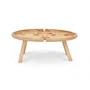 Livoo Plateau apéritif MES150 en bois d'hévéa avec compartiment séparateur et 4 encoches pour verres, pieds pliables