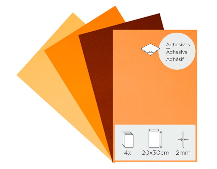 Innspiro Set de 4 feuilles de mousse EVA autocollantes automnales 20x30cm x 2mm Innspiro Set de 4 feuilles de mousse EVA autocollantes automnales 20x30cm x 2mm