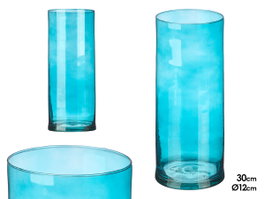 GIFTDECOR Vase Cylindre en Verre Turquoise