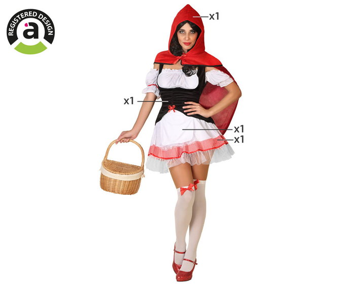 Atosa Déguisement Petit Chaperon Rouge Adulte avec Robe Atosa Déguisement Petit Chaperon Rouge Adulte avec Robe