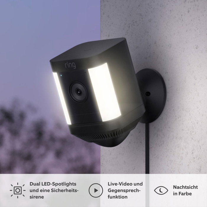Ring Spotlight Cam Plus Plug-in Noir Ring Spotlight Cam Plus Plug-in Noir
