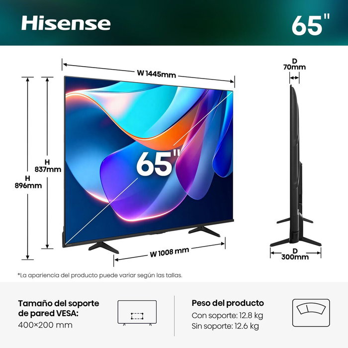 Hisense 65A6S Smart TV 65 pouces 4K UHD