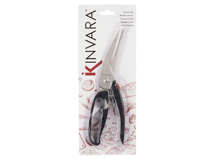Kinvara Ciseaux à ressort 24.5 x 8.5 cm Noir Plastique et Acier (Set de 36)