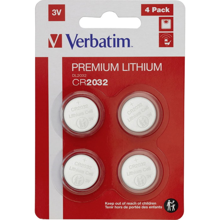 Verbatim CR2032 3V Lithium Batterie (Lot de 4)