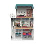 Deqube Maison de Poupées en Bois Soho 3 Étages avec 8 Meubles, Terrasse et 2 Escaliers - Inspirée du Quartier New-Yorkais - Dimensions 120x75x33 cm