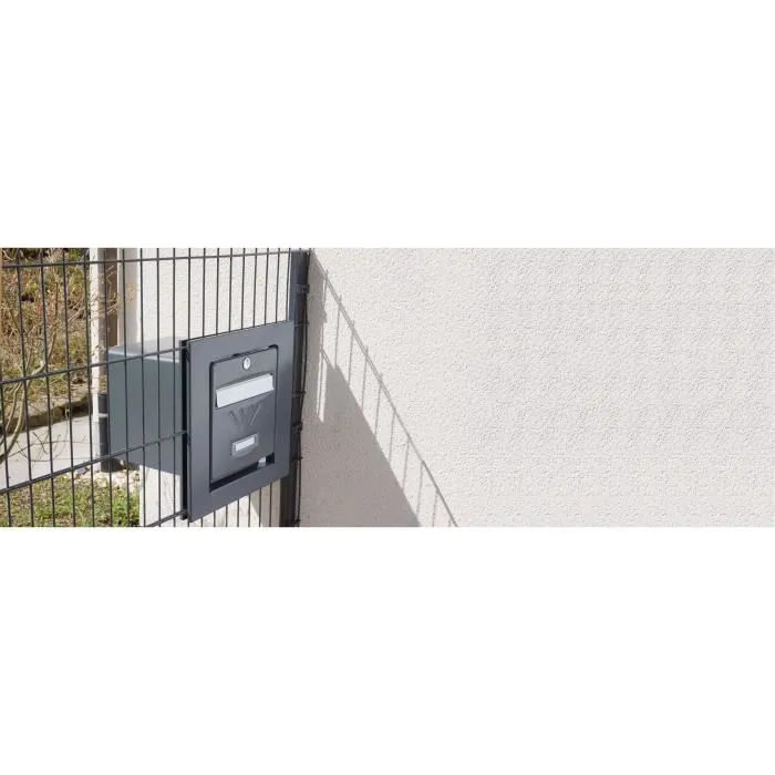 Burg Wächter Encadrement grillage pour boîte aux lettres normée La Poste, acier galvanisé, ouverture double face avec serrure PTT, couleur anthracite