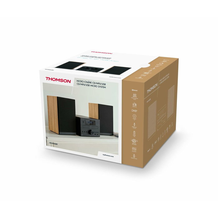 Thomson Micro Chaîne MIC123BT Bois et noir Thomson Micro Chaîne MIC123BT Bois et noir