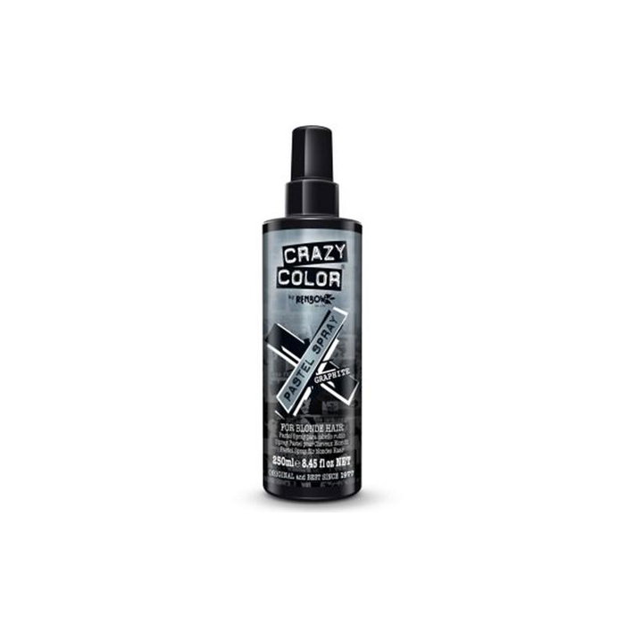 Crazy Color Spray Temporaire Graphite 250 mL - Teinture Capillaire Pastel pour Cheveux Blonds - Sans Ammoniaque - Durée 1 à 3 Lavages Crazy Color Spray Temporaire Graphite 250 mL - Teinture Capillaire Pastel pour Cheveux Blonds - Sans Ammoniaque - Durée 1 à 3 Lavages