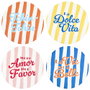 Home Deco Factory Lot de 4 sous-verres Dolce Vita en bois MDF, d.10 cm