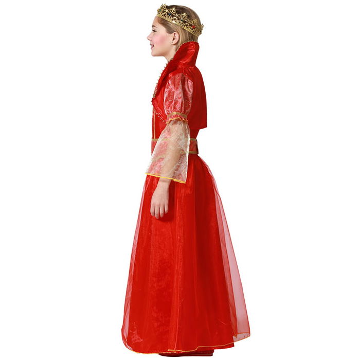 Déguisement Reine Rouge pour Fille Enfant 10-12 Ans - Costume 3 Pièces Vestido Cinturón Chaqueta en Polyester Thème Fantaisie