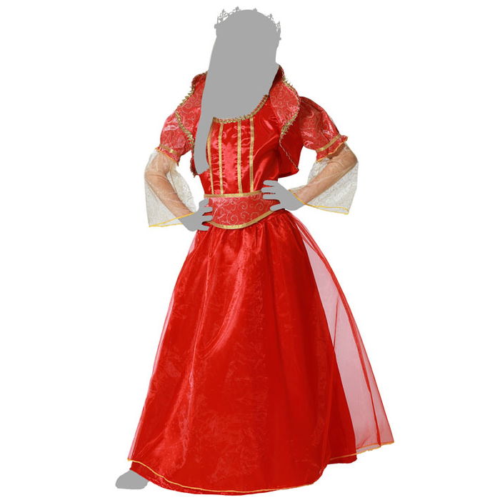 Déguisement Reine Rouge pour Fille Enfant 10-12 Ans - Costume 3 Pièces Vestido Cinturón Chaqueta en Polyester Thème Fantaisie