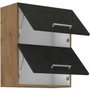 Meuble haut ROCK - Chêne Lancelot et gris Matera - 1 porte