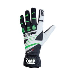 OMP Ks-3 Grants My2018 Noir-Blanc-Vert Taille 6 Pour Enfant Gant Karting Enfant