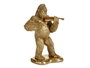 Giftdecor Gorille Violon Doré Résine 16x40x30 cm (Set de 3)
