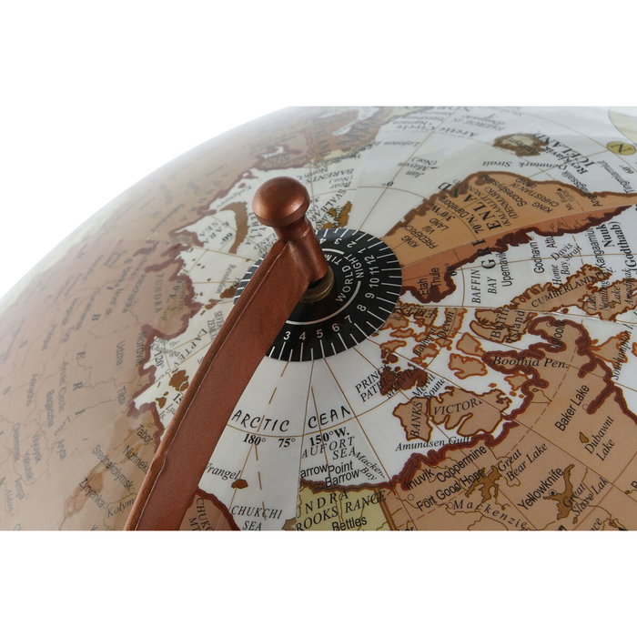 Home ESPRIT Globe terrestre Marron PVC et Bois de manguier
