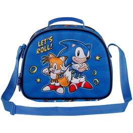 KARACTERMANIA Sac à dos goûter 3D Lets Roll Sonic The Hedgehog, compartiment unique avec zip, tissu intérieur, anse et bretelle ajustable, 25,5x10x20 cm