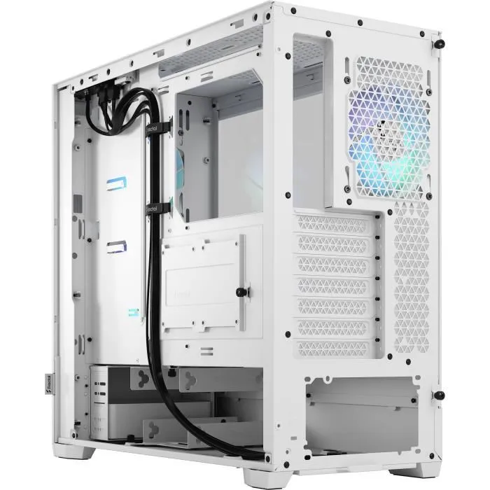 Fractal Design FD-C-POR1A-01 Boîtier PC ATX Pop Air RGB Blanc avec vitre teintée, 3 ventilateurs RGB, contrôleur, compatible USB-C, maillage frontal