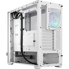 Fractal Design FD-C-POR1A-01 Boîtier PC ATX Pop Air RGB Blanc avec vitre teintée, 3 ventilateurs RGB, contrôleur, compatible USB-C, maillage frontal