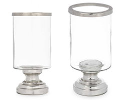 GIFTDECOR Porte-bougie Copa Cilindro Plateada