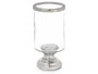 GIFTDECOR Porte-bougie Verre et Acier Coupe Cylindre Argenté 12.5x25x12.5 cm (Set de 6)