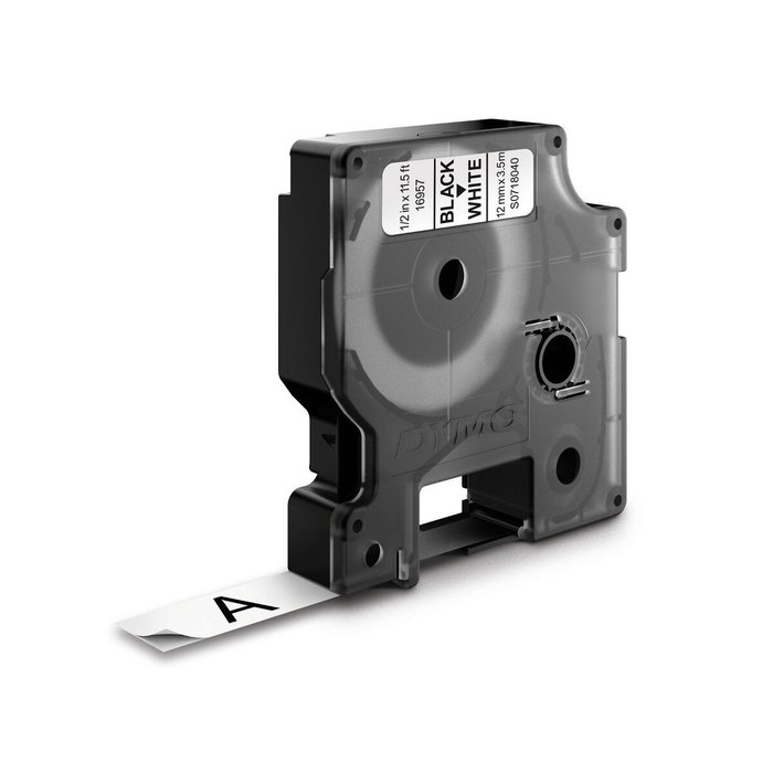 Dymo Ruban d'étiquetage 16957 Noir sur blanc (S0718040) 1,2 cm x 3,5 m